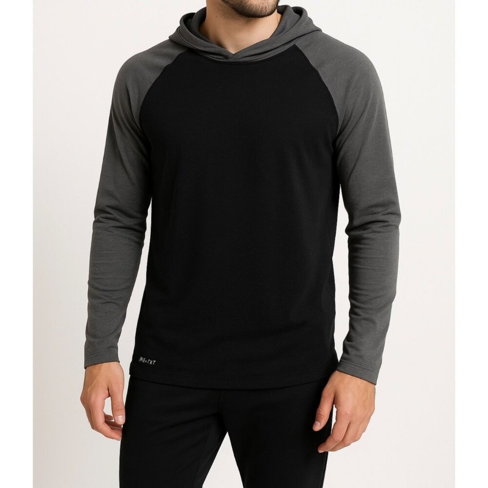 Nike Dri-Fit Running Hoodie Sz M Black Gray Athleisure Zipper Pocket (2013-2016)